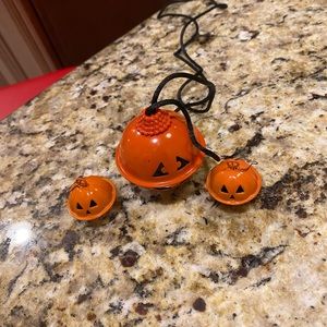 Vintage 1990’s earring set and necklace Halloween Jack o Lantern